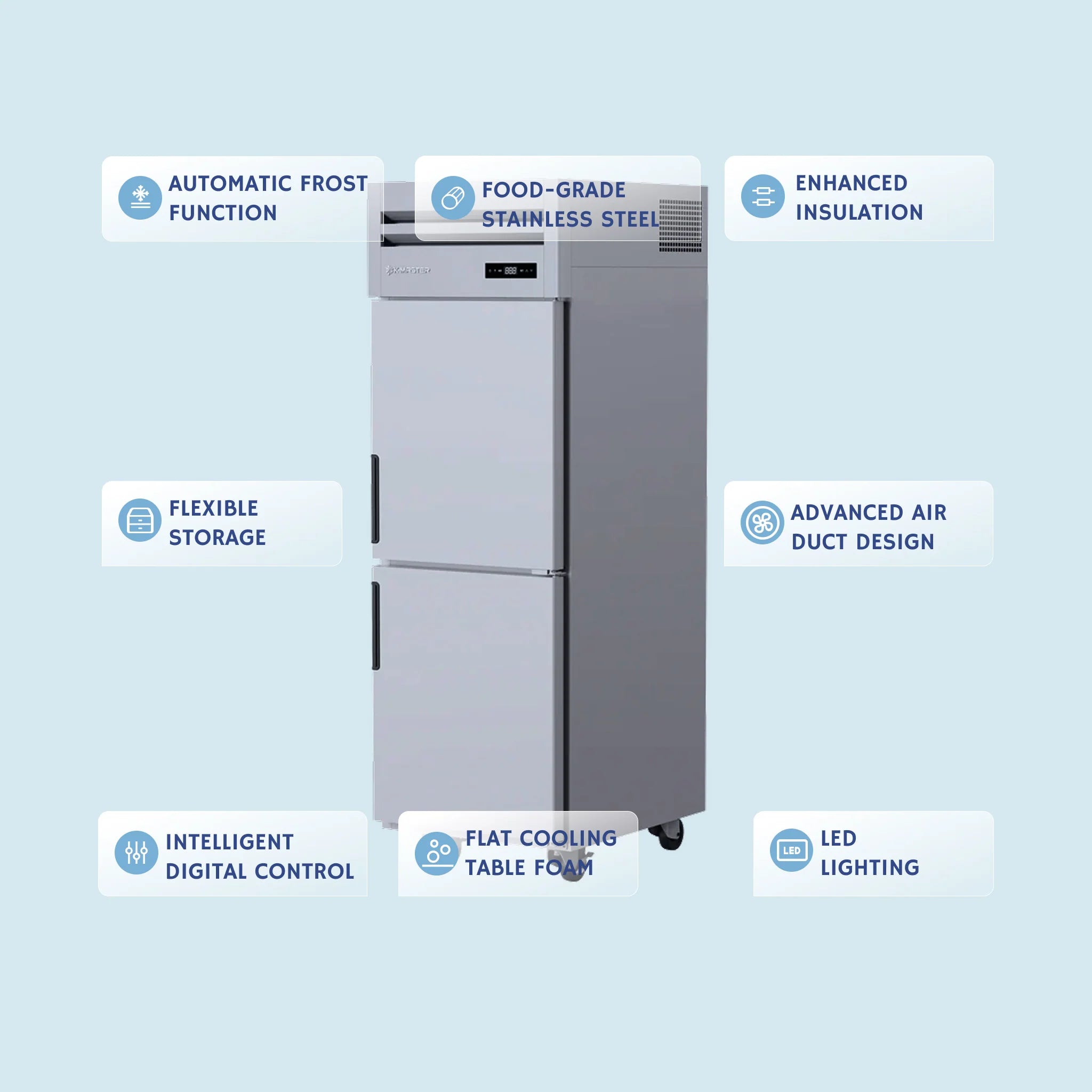 Upright Two Half Doors Freezer - HT25-2F-N