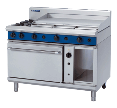 Blue Seal Black Series G58A Gas Combination 2 Burner Cooktop with 900mm Griddle on 2/1 GN Convection Oven