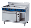 Blue Seal Black Series G58A Gas Combination 2 Burner Cooktop with 900mm Griddle on 2/1 GN Convection Oven