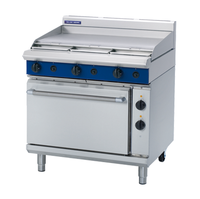 Blue Seal Black Series GE506A 900mm Gas Griddle on Static Electric Oven