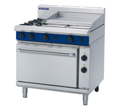Blue Seal Black Series GE506B 900mm Gas Combination 2 Burner Cooktop with 600mm Griddle on Electric Oven