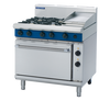 Blue Seal Black Series GE506C 900mm Gas Combination 4 Burner Cooktop with 300mm Griddle on Electric Oven