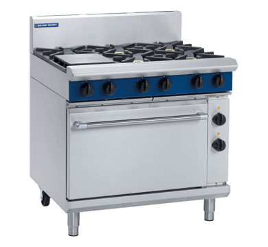 Blue Seal Black Series GE506D 900mm Gas 6 Burner with Electric Oven
