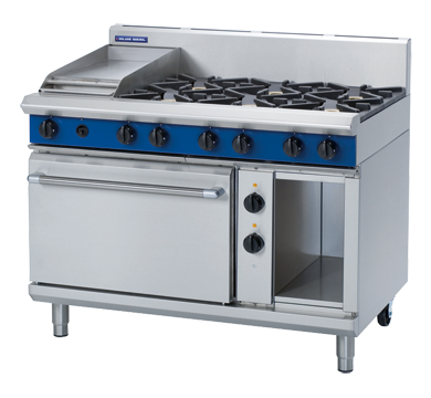 Blue Seal Black Series GE508C 1200mm Gas Combination 6 Burner Cooktop