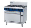 Blue Seal Black Series GE56D 900mm Gas 6 Burner Cooktop on Electric Convection Oven