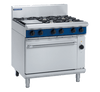 Blue Seal Black Series GE56D 900mm Gas 6 Burner Cooktop on Electric Convection Oven
