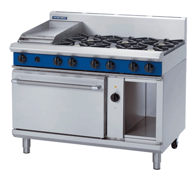 Blue Seal Black Series GE58C Gas Combination 6 Burner and Griddle