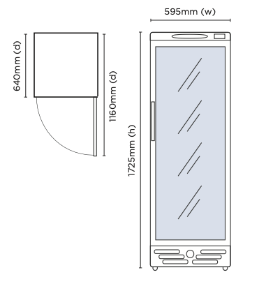 Bromic GM0300-NR LED Glass Door Display Chiller 290L