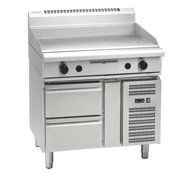 Waldorf 800 Series GP8900G-RB - 900mm Gas Griddle Refrigerated Base - Natural Gas