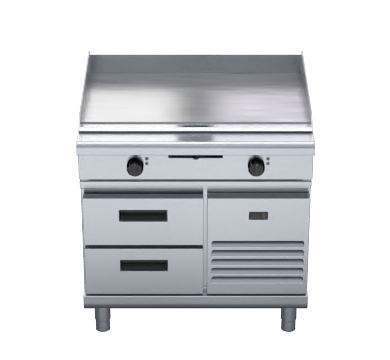 Waldorf 800 Series GPL8900E-RB - 900mm Electric Griddle Low Back Version - Refrigerated Base