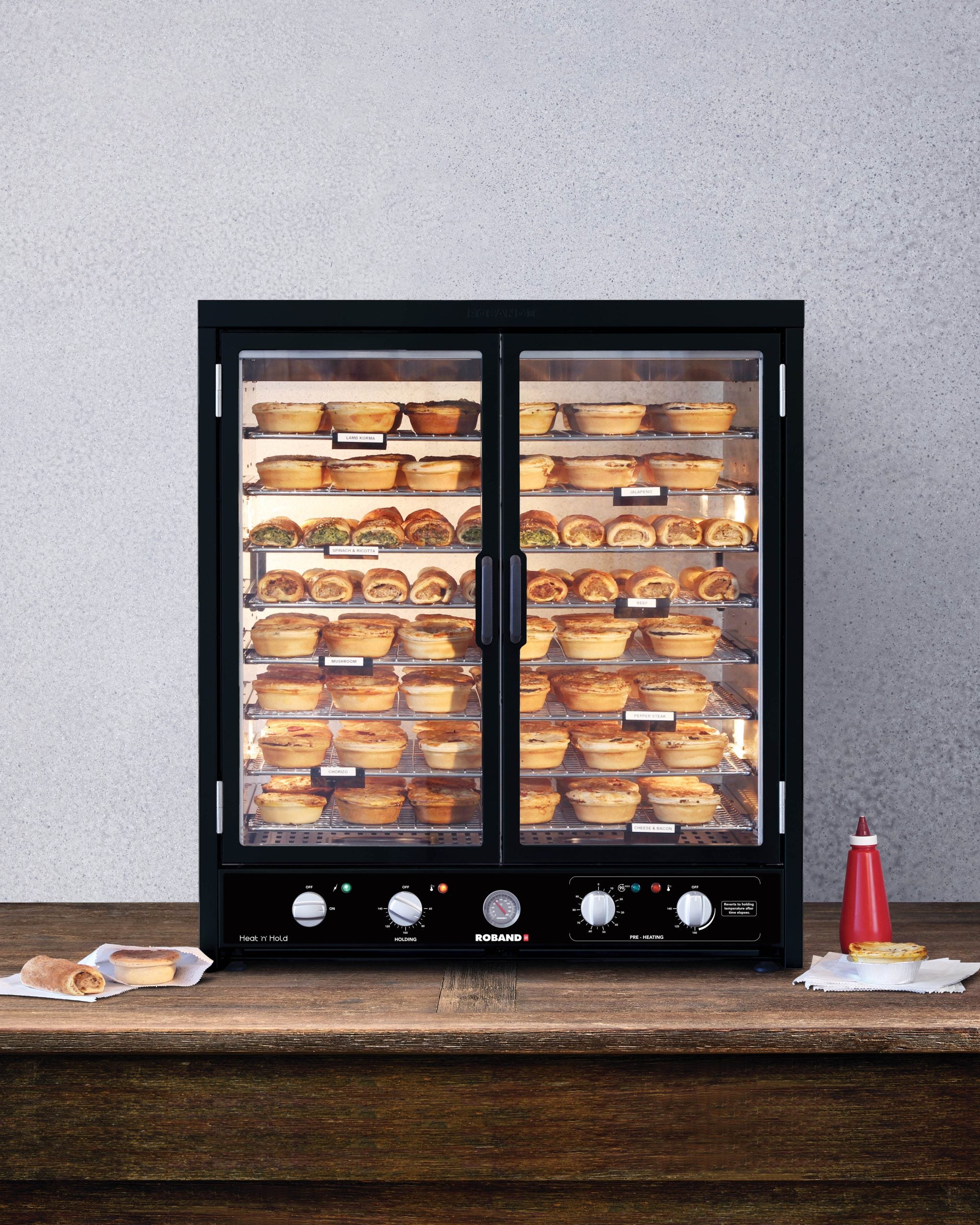 Roband HB200F - Heat n Hold Food Warmer - Fixed Glass - Black