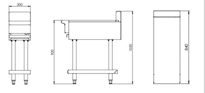 B+S Black IB-300 Black Series Infill Bench 300mm On Stand