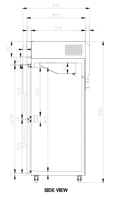 Turbo Air KR25-2G-N(HC) Upright Two Glass Door Fridge 572L