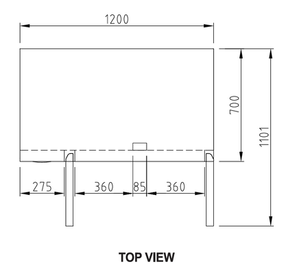 Turbo Air KUF12-2-N(HC)(600) 1200mm Two Door Under Bench Freezer 234L