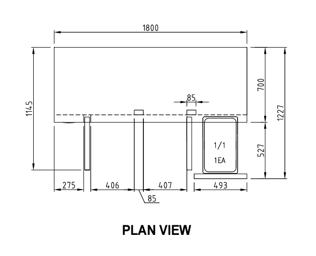 Turbo Air KUR18-3D-3-N(HC) 1800mm Under Bench Fridge 2 Doors 3 Drawers 538L