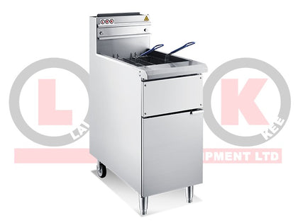 LKK GF4 2 Baskets Single Pan Gas Deep Fryer 25L