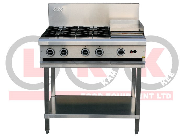 LKK OB6C 4 Gas Burner Cooktop + 300mm Right Grill