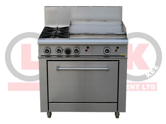 LKK OB6B+O 2 Gas Burner Cooktop n 600mm Hotplate With Static Oven 900mm