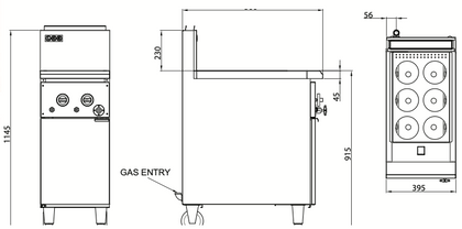 LKK NC40 Single Pan Gas Noodle & Pasta Cooker 400mm