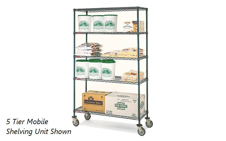 Metro / NK3.M4T68.1854 / Super Erecta Wire Shelving - Mobile 4 Tier 18 x 54 x 68" / 33.2kg  / W1370 x D455 x H1717 / Lifetime Warranty