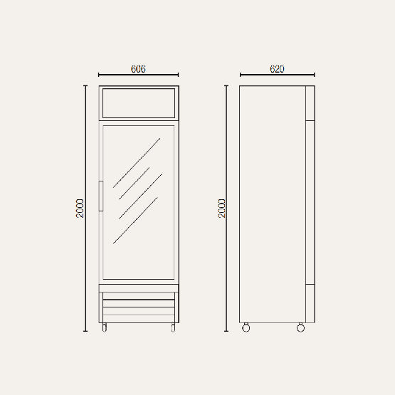 Exquisite DC400PB One Glass Door Upright Display Refrigerators – Black