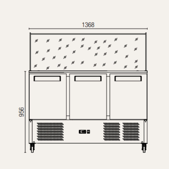 Exquisite SBC380 saladette food preparation refrigerator static view 3