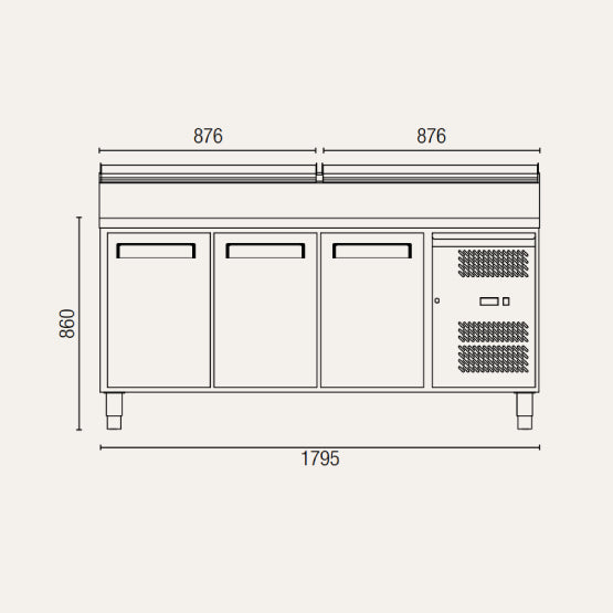 Exquisite MTC363H Stainless Steel Top Food Preparation Refrigerators