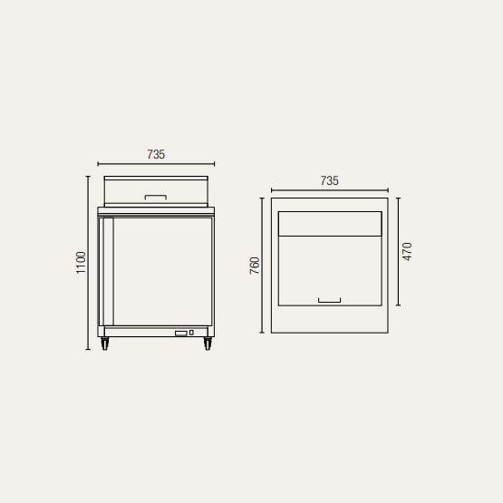 Exquisite ICC260H One Door Food Preparation Refrigerators