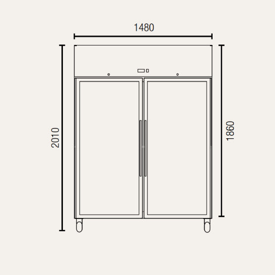 Exquisite GSC1410G Two Glass Doors Upright Storage Refrigerators