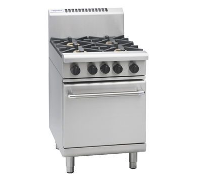 Waldorf / RN8410G_NAT / 600mm Gas Range Static Oven - 4 burner cooktop range (136MJ, Natural Gas) / 210kg / W600 x D805 x H1130 / 1Y Warranty