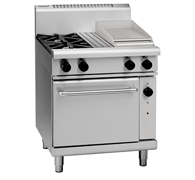 Waldorf / RN8513G_LPG / 750mm Gas Range Convection Oven - 2 burner cooktop range with 300mm griddle (106MJ, LPG) / 240kg / W750 x D805 x H1130 / 1Y Warranty