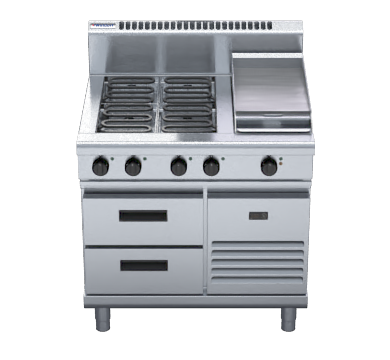 Waldorf 800 Series RN8603E-RB - 900mm Electric Cooktop Refrigerated Base