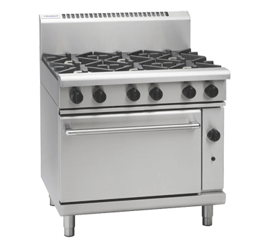 Waldorf / RN8610G_NAT / 900mm Gas Range Static Oven - 6 burner cooktop range(198MJ, Natural Gas)  / 274kg / W900 x D805 x H1130 / 1Y Warranty