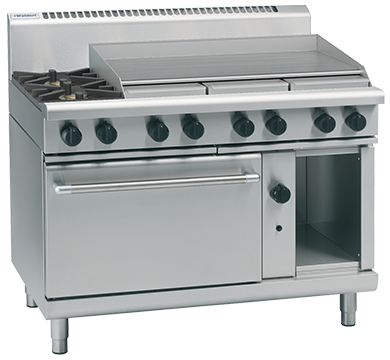 Waldorf / RN8813G_LPG / 1200mm Gas Range Static Oven - 6 burner cooktop range with 300mm griddle (218MJ, LPG) / 339kg / W1200 x D805 x H1130 / 1Y Warranty