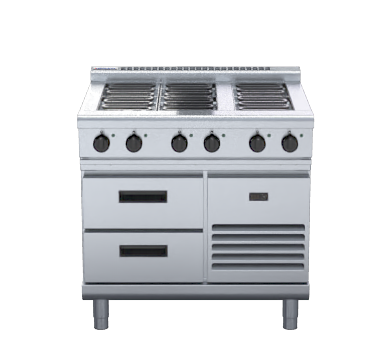 Waldorf 800 Series RNL8600E-RB - 900mm Electric Cooktop Low Back Version Refrigerated Base