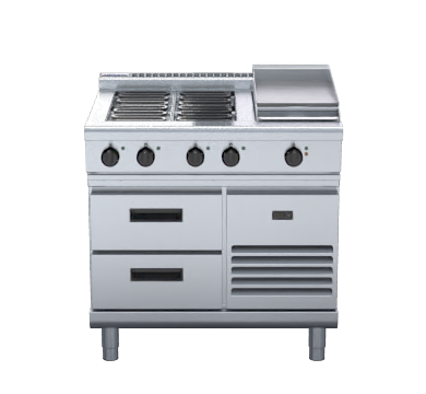 Waldorf 800 Series RNL8603E-RB - 900mm Electric Cooktop Low Back Version Refrigerated Base