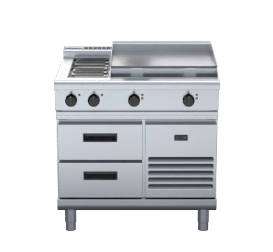 Waldorf 800 Series RNL8606E-RB - 900mm Electric Cooktop Low Back Version Refrigerated Base