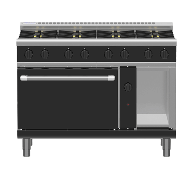 Waldorf / RNB8810G_LPG / Bold 1200mm Gas Range Static Oven - 8 burner cooktop range (254MJ, LPG) / 339kg / W1200 x D805 x H1130 / 1Y Warranty