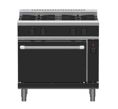 Waldorf / RNLB8910GEC_NAT / 900mm Gas Range Electric Convection Oven Low Back Version - 4 burner cooktop range (112MJ, Natural Gas) / 280kg / W900 x D805 x H972 / 1Y Warranty