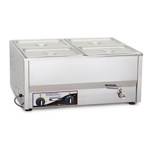 Roband BM4B Counter Top Bain Marie 6 x 1/3 size 100 mm pans & lids
