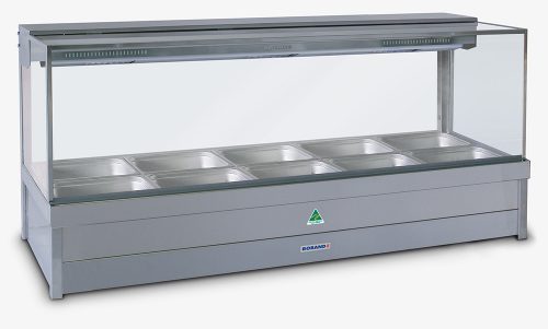 Roband S25RD Square Glass Hot Food Display Bars 10 x 1/2 size 65mm 15A / 1,680 x 615 x 750