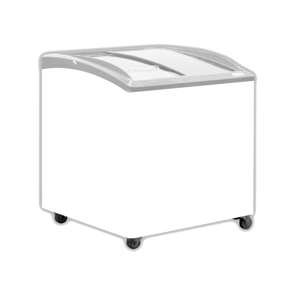 Exquisite SD235K Curved Glass Display Chest Freezers with LED Light