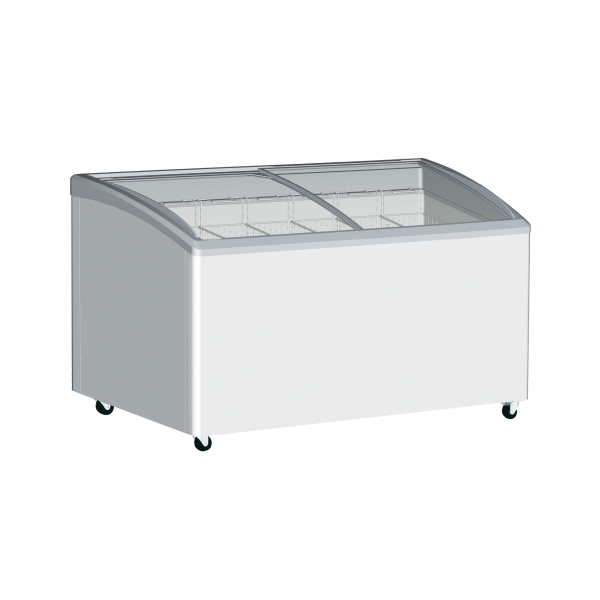 Exquisite SD575K Curved Glass Display Chest Freezers with LED Light