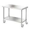 Simply Stainless / S03.7.1200 / Stainless Mobile Work Bench (700 Series) Includes undershelf - 1200mm Wide / 48kg / W1200x D700 x H900 / Lifetime Warranty