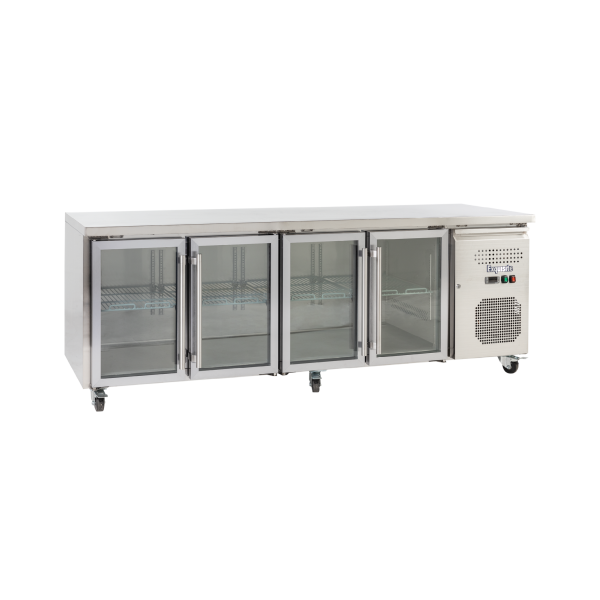 Exquisite SSC550G Four Glass Doors Underbench Storage Refrigerators Slimline