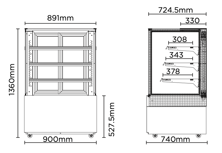 Bromic FD4T1200A 1200mm 4 Tier Ambient Food Display_Special Order Only