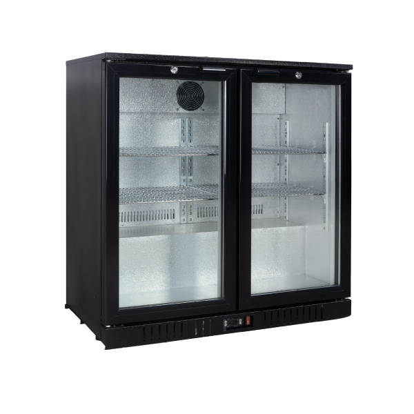 Exquisite UBC210L Two Swing Doors Backbar Display Refrigerators, Low Height