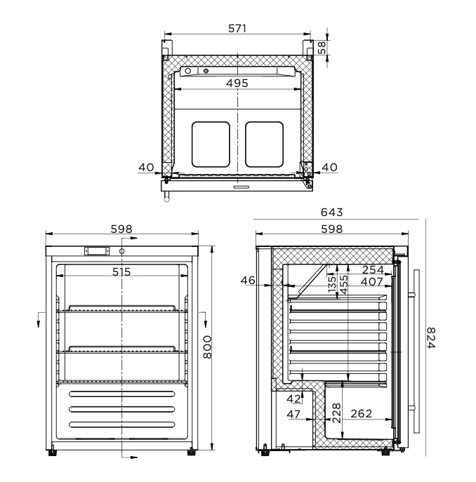 Bromic UBC0140SD-NR Solid Door Under bench Fridge 138L