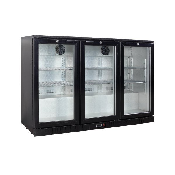 Exquisite UBC330L Three Swing Doors Backbar Display Refrigerators, Low Height