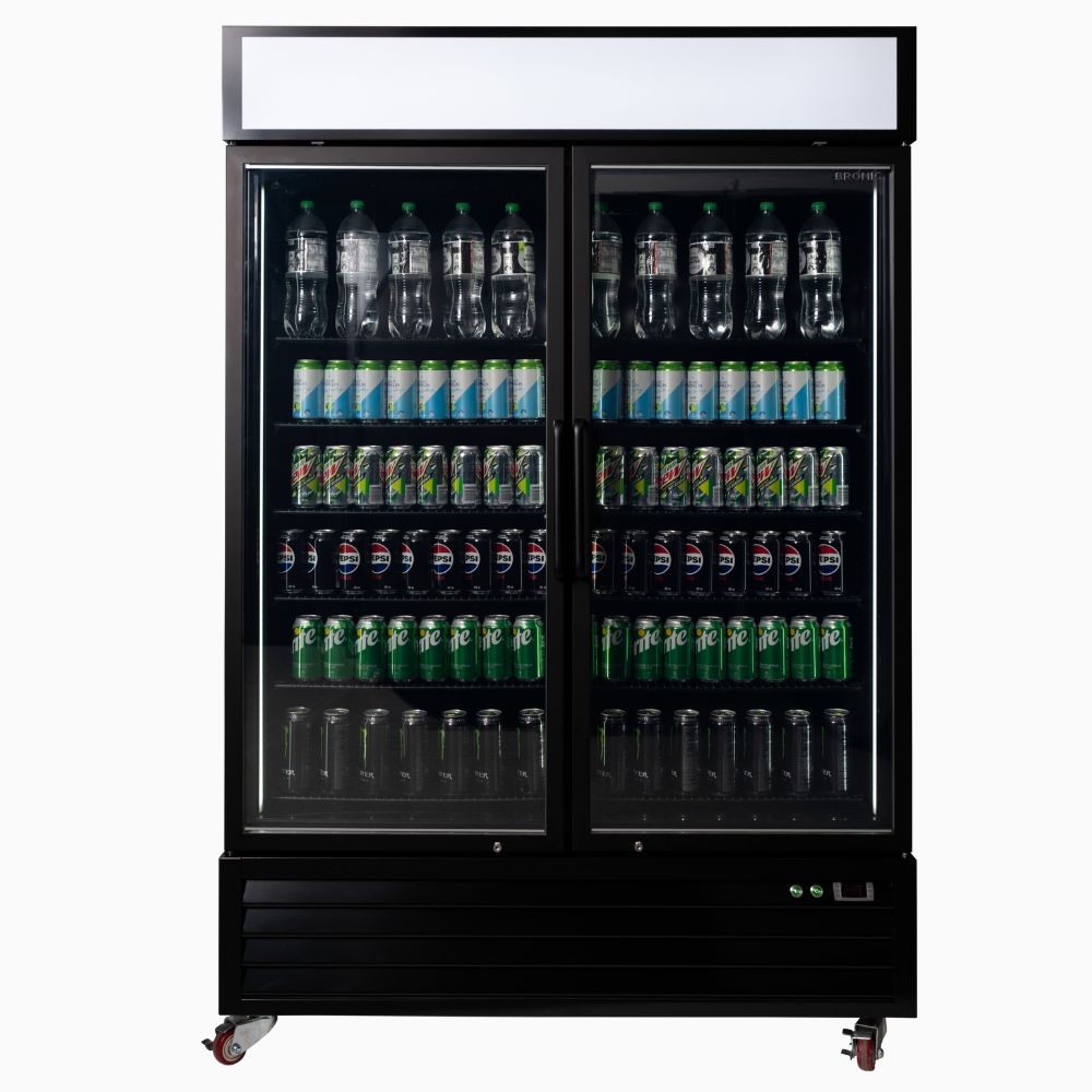 Bromic - Upright Display Fridge 1266L - 2 Door - Flat Glass - Lightbox